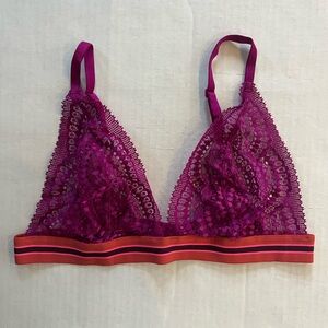 Victoria’s Secret lace triangle bralette size large magenta pink purple
